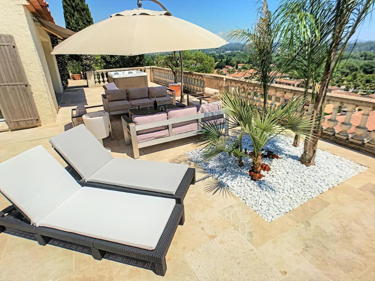 3 Bedrooms Villa Near Cannes - Pool & Jacuzzi - Sea View Mandelieu Dış mekan fotoğraf