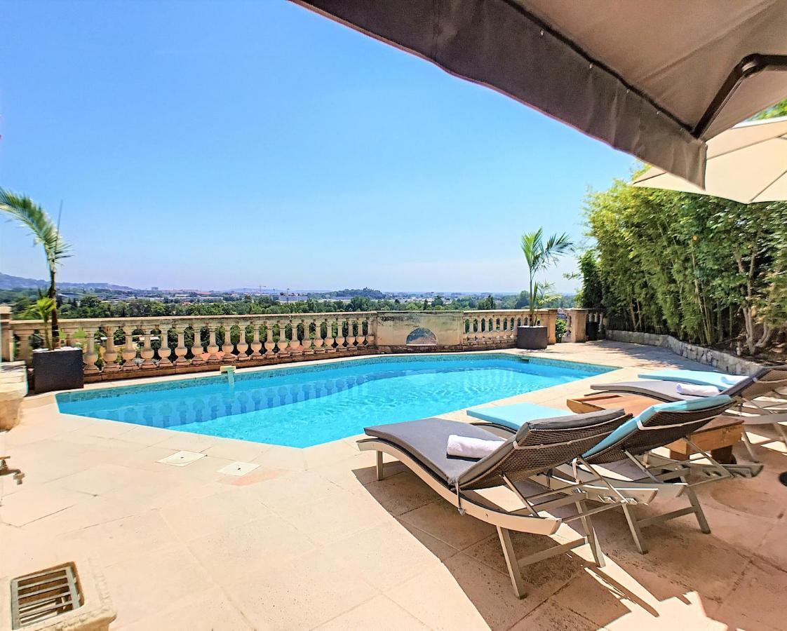 3 Bedrooms Villa Near Cannes - Pool & Jacuzzi - Sea View Mandelieu Dış mekan fotoğraf