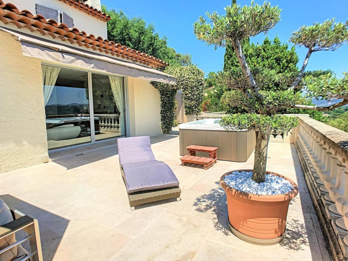 3 Bedrooms Villa Near Cannes - Pool & Jacuzzi - Sea View Mandelieu Dış mekan fotoğraf