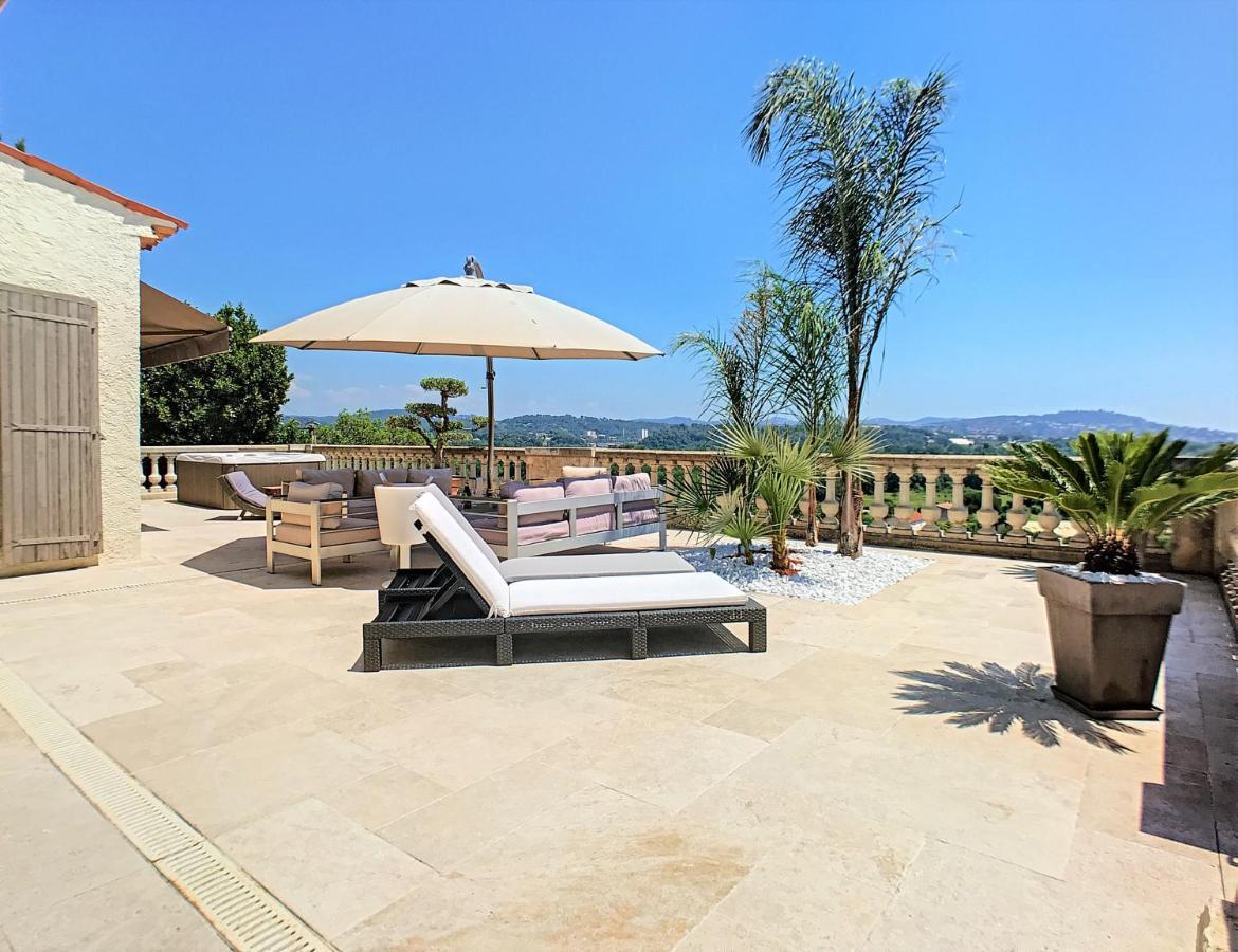 3 Bedrooms Villa Near Cannes - Pool & Jacuzzi - Sea View Mandelieu Dış mekan fotoğraf