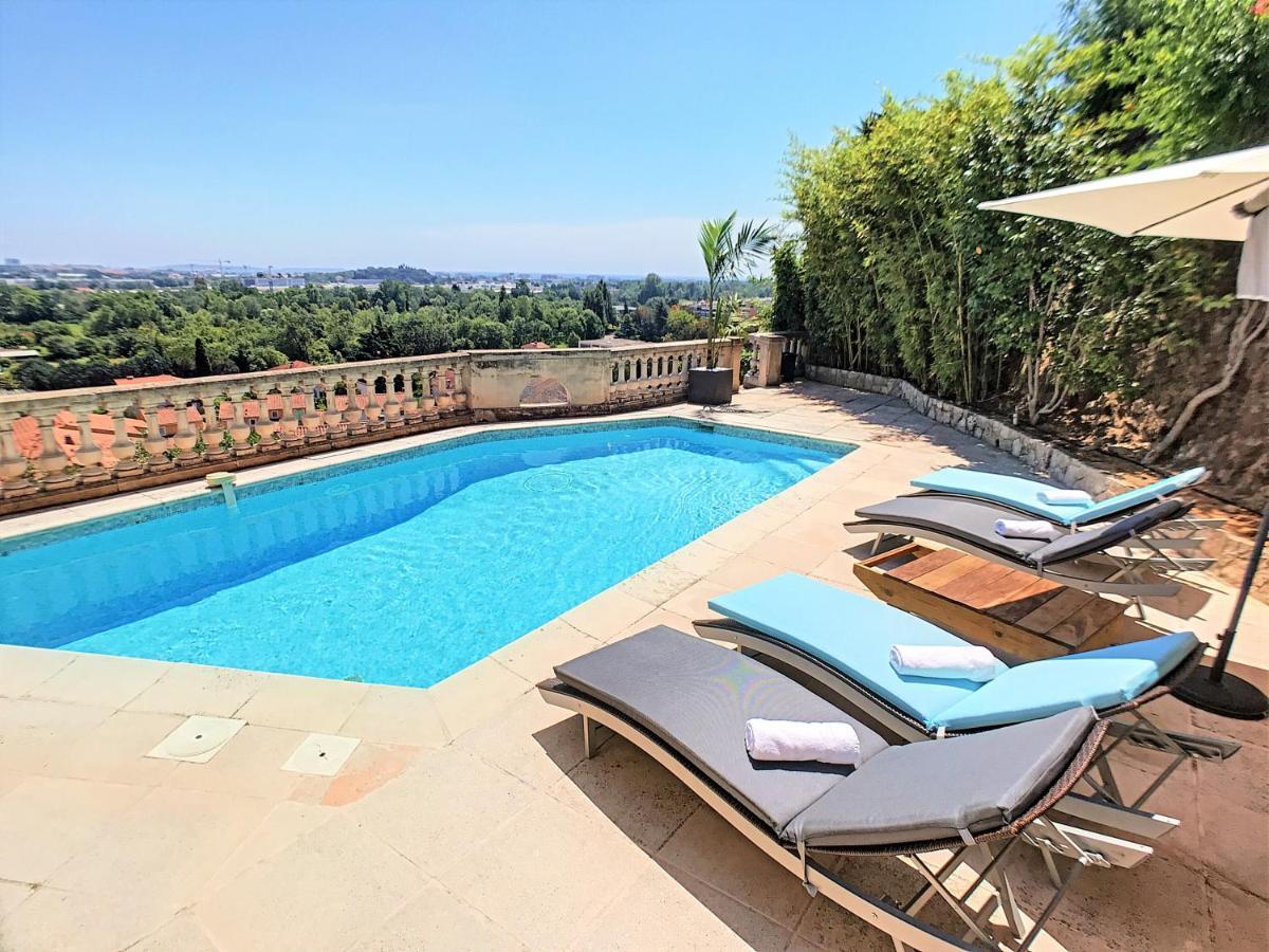 3 Bedrooms Villa Near Cannes - Pool & Jacuzzi - Sea View Mandelieu Dış mekan fotoğraf